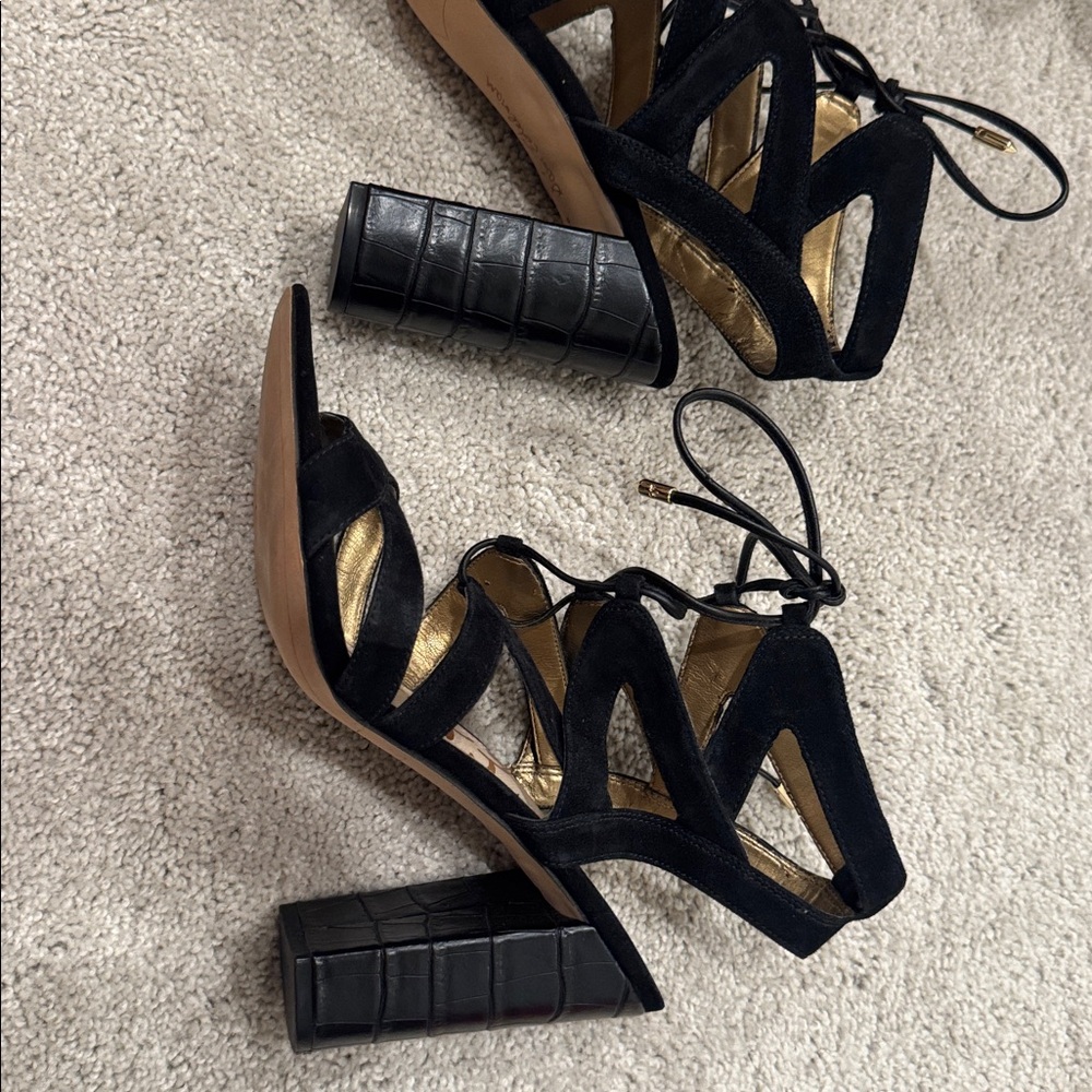Sam Edelman Black Strappy Heeled Sandals